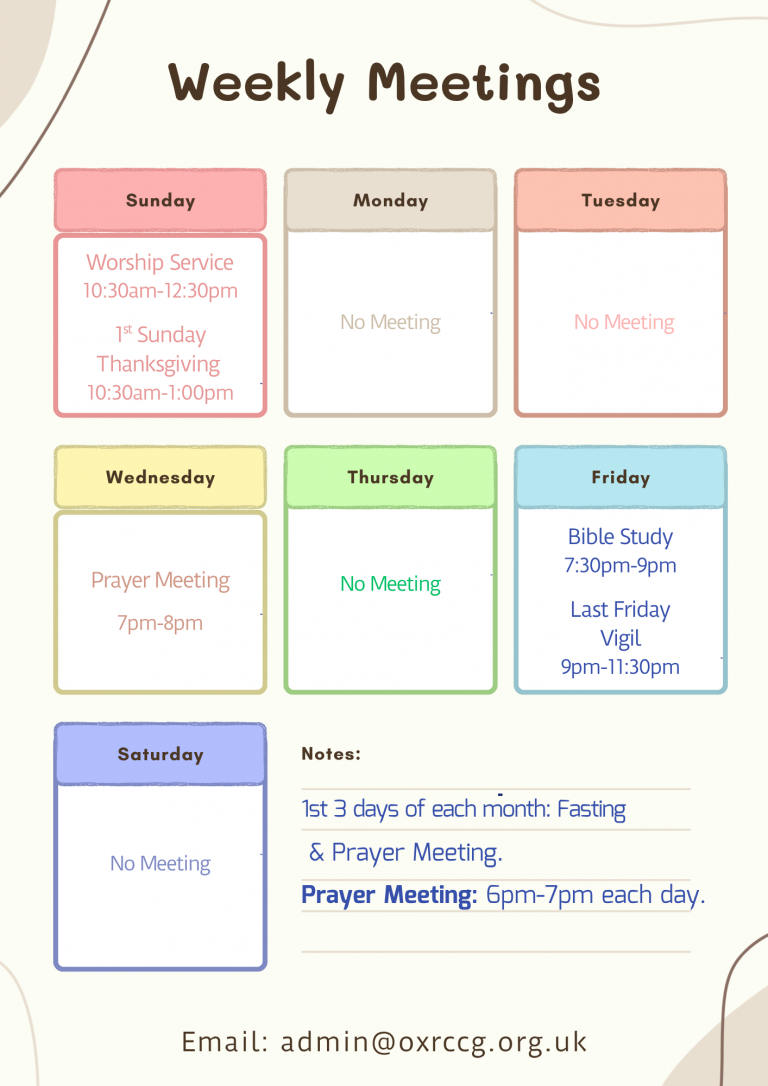 Our Weekly Programmes